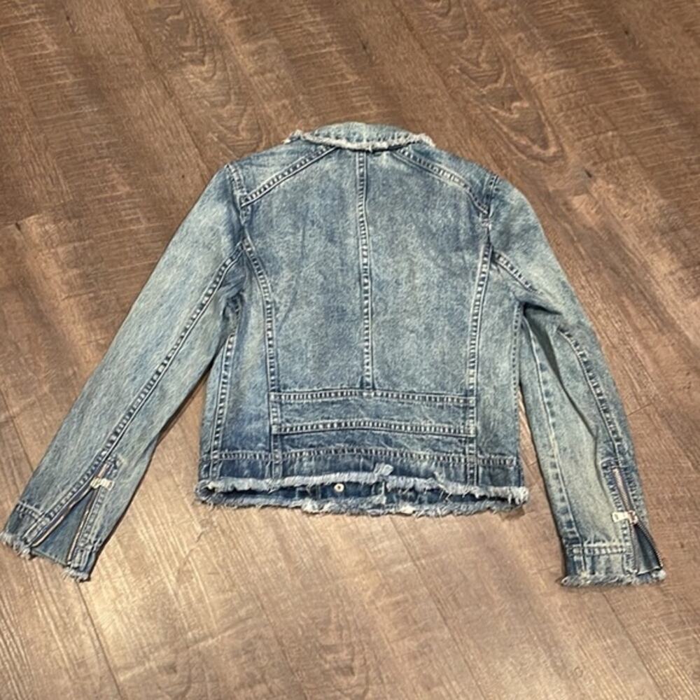 Rebecca Taylor zipper raw edge denim jacket XS - Picture 4 of 5